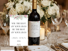 Load image into Gallery viewer, Floral Wine Bottle Label