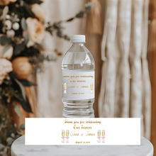 Load image into Gallery viewer, Gold Mininalist Wedding Water Bottle Label