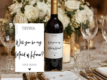 Load image into Gallery viewer, Maid of Honor Wine Bottle Label/ Bridesmaid Wine Bottle Label
