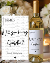 Load image into Gallery viewer, Will You Be My Godfather Wine Label