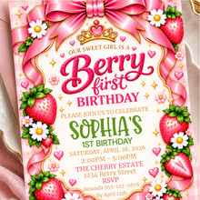 Load image into Gallery viewer, Berry First Birthday Invitation