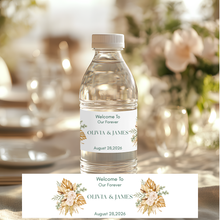 Load image into Gallery viewer, Bohemian Wedding Water Bottle Label