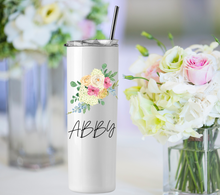 Load image into Gallery viewer, Personalized Bridal Floral Tumbler