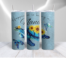 Load image into Gallery viewer, Happiness Is Being A Grandma Tumbler With Turtle And Sunflowers