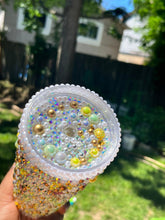Load image into Gallery viewer, Spring Inspired Bling Tumbler, Handmade Tumbler, Cute Rhinestone Tumbler, Bling Tumbler
