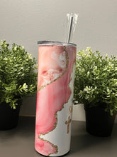 Load image into Gallery viewer, Personalised I can Do All Things Through Christ Tumbler, Custom Tumbler, Marble Tumbler, Motivational Tumbler