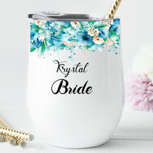 Load image into Gallery viewer, Personalised initial Name Wine Tumbler, Personalised Wedding Party Gift, Maid Of Honor