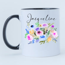 Load image into Gallery viewer, Personalised Name Mug, Mother's Day Gift, Gift For Mom, Teachers Gift, Floral Mug, Floral Name Mug