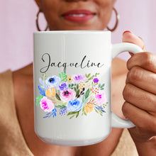 Load image into Gallery viewer, Personalised Name Mug, Mother's Day Gift, Gift For Mom, Teachers Gift, Floral Mug, Floral Name Mug