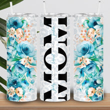 Load image into Gallery viewer, Personalised Mom Tumbler, Mom Tumbler With Kids Names, Mother’s Day Gift, Blue floral Mom Tumbler
