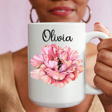 Load image into Gallery viewer, Personalised Name Mug, Personalised Floral Mug, Gift For Her, Mothers Day Gift, Birthday Gift