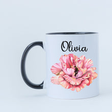 Load image into Gallery viewer, Personalised Name Mug, Personalised Floral Mug, Gift For Her, Mothers Day Gift, Birthday Gift