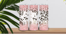 Load image into Gallery viewer, Leopard Print Tumbler, Pink Floral Tumbler, 20oz Tumbler