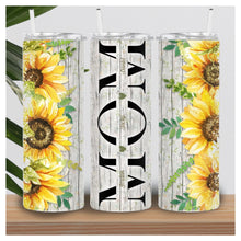 Load image into Gallery viewer, Personalised Mom Tumbler / Mother's Day Gift / Gift For Mom / Mom Gift With Kids Names / Sunflower Mom Tumbler / Sunflower Tumbler