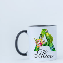 Load image into Gallery viewer, Personalised Floral Letter A Mug | Floral Letter Mug | Name Mug | Initial Mug | Birthday Gift