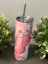 Load image into Gallery viewer, Personalised I can Do All Things Through Christ Tumbler, Custom Tumbler, Marble Tumbler, Motivational Tumbler