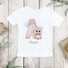 Load image into Gallery viewer, Personalized Letter Girls T-Shirt