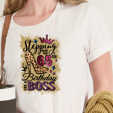 Load image into Gallery viewer, Personalize Birthday Boss Glitter Heel T-Shirt
