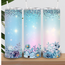 Load image into Gallery viewer, Blue Floral Personalized Tumbler