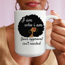 Load image into Gallery viewer, I Am Who I Am Afro Woman Mug