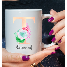 Load image into Gallery viewer, Personalized Floral Monogram Mugs