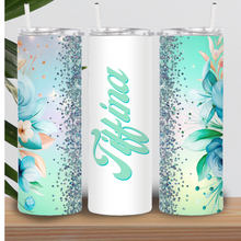 Load image into Gallery viewer, Personalized Floral Tumbler