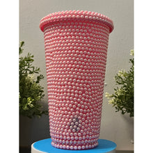 Load image into Gallery viewer, Pink Pearl Covered Tumbler