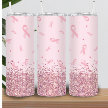 Load image into Gallery viewer, Personalized Breast Cancer Ribbon Tumbler