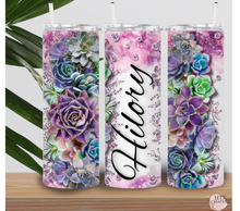 Load image into Gallery viewer, Personalized Floral Tumbler