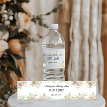 Load image into Gallery viewer, Floral Wedding Water Bottle Label

