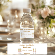 Load image into Gallery viewer, Gold Mininalist Wedding Water Bottle Label
