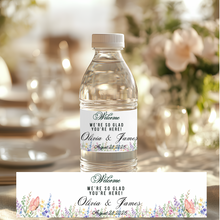 Load image into Gallery viewer, Floral Wedding Water Bottle Label
