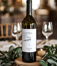 Load image into Gallery viewer, Pairs Well With Getting Engaged Wine Bottle Label
