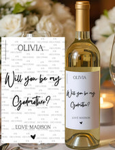 Load image into Gallery viewer, Will You Be My Godmother Wine Label
