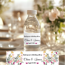 Load image into Gallery viewer, Floral Wedding Water Bottle Label
