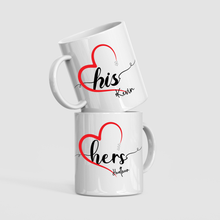 Load image into Gallery viewer, Heart His and Her Mugs

