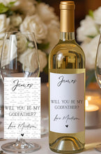Load image into Gallery viewer, Will You Be My Godfather Wine Label
