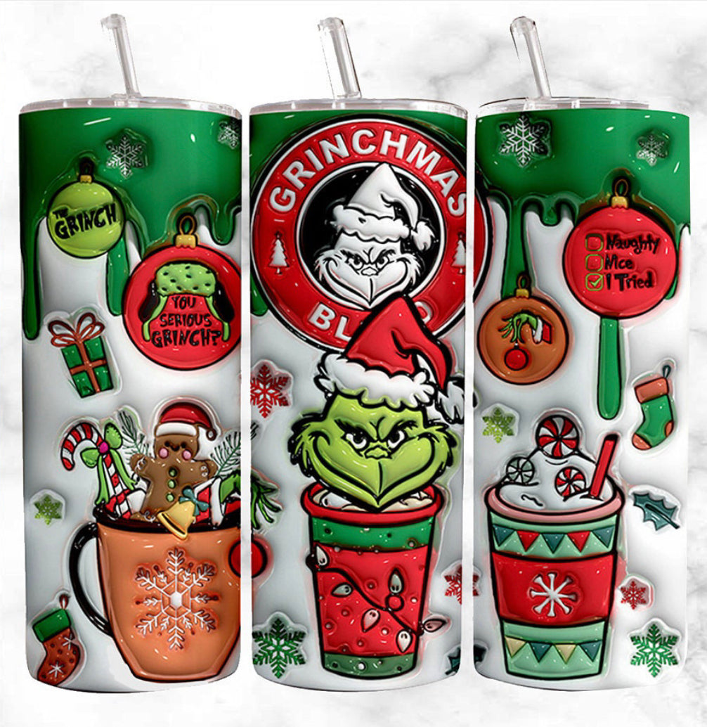 3D GrinchMas Tumbler