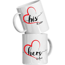 Load image into Gallery viewer, Heart His and Her Mugs
