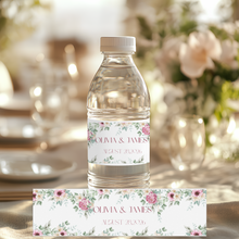 Load image into Gallery viewer, Floral Wedding Water Bottle Label
