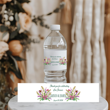 Load image into Gallery viewer, Floral Wedding Water Bottle Label
