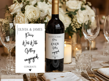 Load image into Gallery viewer, Pairs Well With Getting Engaged Wine Bottle Label
