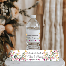 Load image into Gallery viewer, Floral Wedding Water Bottle Label
