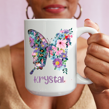 Load image into Gallery viewer, Personalized Floral Butterfly Mugs
