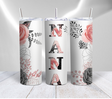 Load image into Gallery viewer, Nana Pink And Grey Floral Tumbler
