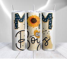 Load image into Gallery viewer, Mom Of Boys With Sunflower Tumbler
