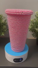 Load and play video in Gallery viewer, Pink Pearl Covered Tumbler
