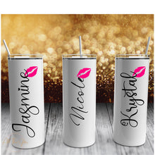 Load image into Gallery viewer, Personalised Tumblers With Straws, Bridesmaids Tumbler, Custom Tumbler, Personalized Coffee Mug
