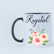 Load image into Gallery viewer, Personalised Name Mug / Bridal Party Gift / Name Mug / Coffee Mug / Floral Name Mug
