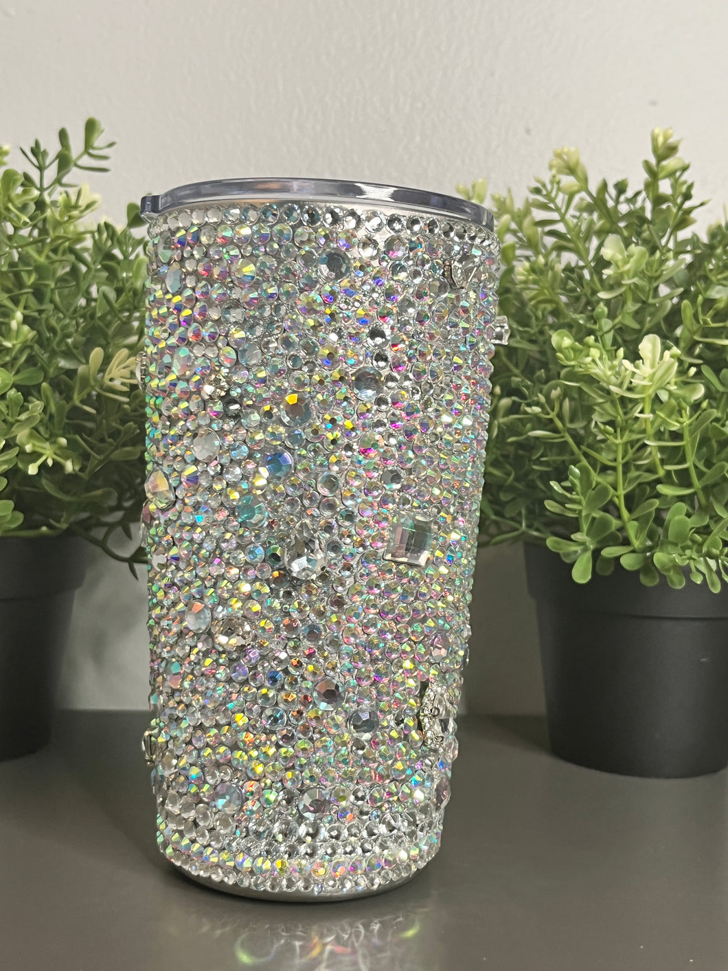 Silver Rhinestone Encrust Tumbler